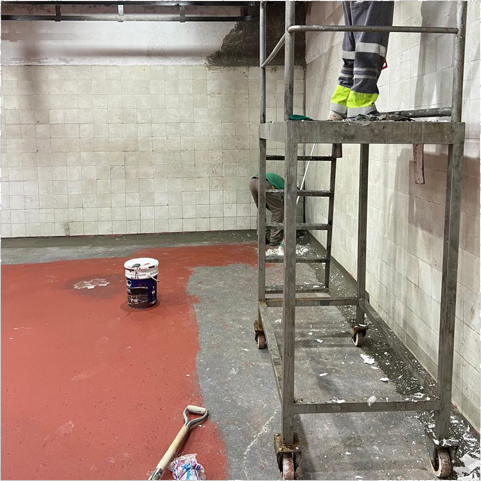 Sala de faena con terminaciones sanitarias en frigorífico — ingeniería +BARQ